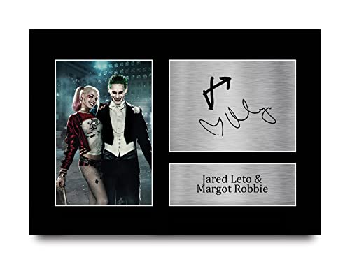 HWC Trading A4 Jared Leto & Margot Robbie Suicide Squad The Joker & Harley Quinn Geschenke Geducktes Signiertes Autogramm Foto für Fans von Film Memorabilien - A4 von HWC Trading