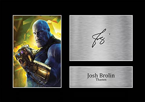 HWC Trading A4 Josh Brolin MCU Thanos Geschenke Geducktes Signiertes Autogramm Foto für Fans von Film Memorabilien - A4 von HWC Trading