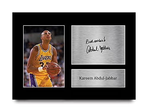HWC Trading A4 Kareem Abdul-Jabbar LA Lakers Geschenke Gedruckt, Signiert Autogramm Bild für Basketball-Erinnerungsstücke-Fans von HWC Trading