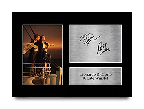 HWC Trading A4 Leonardo DiCaprio & Kate Winslet Titanic Geschenke Gedruckt, Signiert Autogramm Bild Für Film-Erinnerungsstücke-Fans von HWC Trading