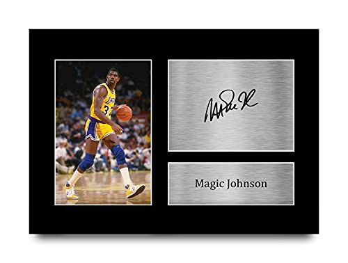 HWC Trading A4 Magic Johnson LA Lakers Geschenke Gedruckt, Signiert Autogramm Bild für Basketball-Erinnerungsstücke-Fans von HWC Trading