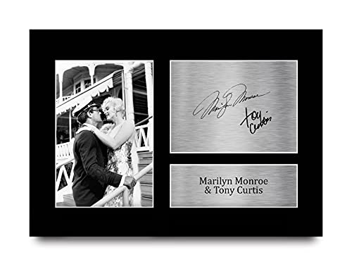 HWC Trading A4 Marilyn Monroe & Tony Curtis Some Like It Hot Geschenke Gedruckt, Signiert Autogramm Bild Für Film-Erinnerungsstücke-Fans von HWC Trading