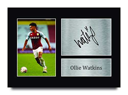 HWC Trading A4 Ollie Watkins Aston Villa präsentiert gedrucktes Autogramm für Fans und Fans – A4 von HWC Trading