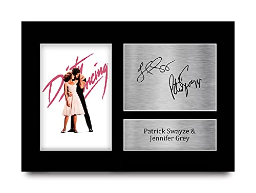 HWC Trading A4 Patrick Swayze & Jennifer Grey Dirty Dancing Geschenke Gedruckt, Signiert Autogramm Bild Für Film-Erinnerungsstücke-Fans - A4 Eingerahmt von HWC Trading