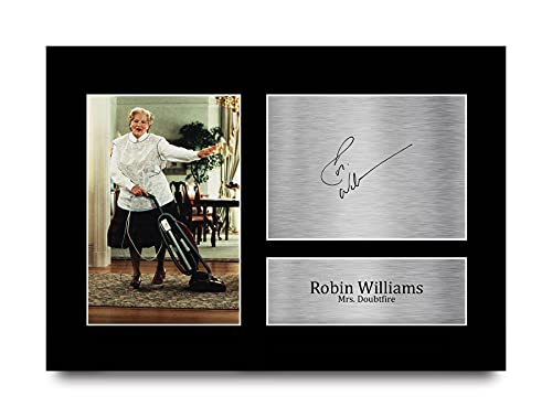 HWC Trading A4 Robin Williams Mrs Doubtfire Geschenke Gedruckt, Signiert Autogramm Bild Für Film-Erinnerungsstücke-Fans von HWC Trading