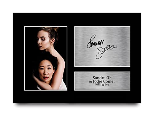 HWC Trading A4 Sandra Oh & Jodie Comer Killing Eve Geschenke Gedrucktes Signiertes Autogramm Foto für Fans von Fernsehshows von HWC Trading