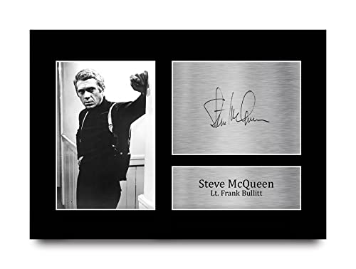 HWC Trading A4 Steve McQueen Bullitt Geschenke Geducktes Signiertes Autogramm Foto für Fans von Film Memorabilien von HWC Trading