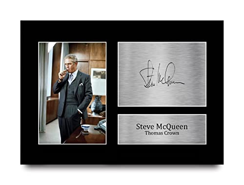 HWC Trading A4 Steve McQueen The Thomas Crown Affair Geschenke Geducktes Signiertes Autogramm Foto für Fans von Film Memorabilien von HWC Trading