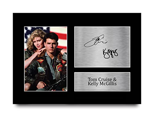HWC Trading A4 Tom Cruise & Kelly McGillis Top Gun Maverick & Charlie Geschenke Geducktes Signiertes Autogramm Foto für Fans von Film Memorabilien - A4 von HWC Trading