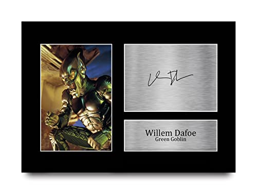 HWC Trading A4 Willem Dafoe Spider-Man Green Goblin Geschenke Geducktes Signiertes Autogramm Foto für Fans von Film Memorabilien von HWC Trading