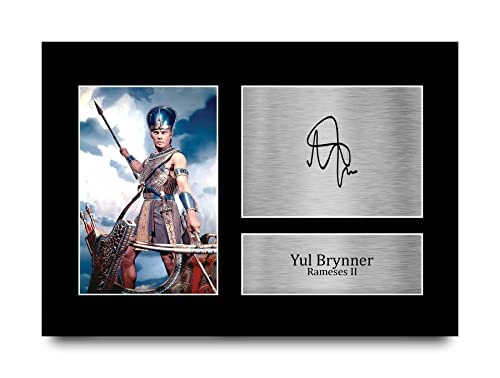 HWC Trading A4 Yul Brynner The Ten Commandments Geschenke Geducktes Signiertes Autogramm Foto für Fans von Film Memorabilien von HWC Trading