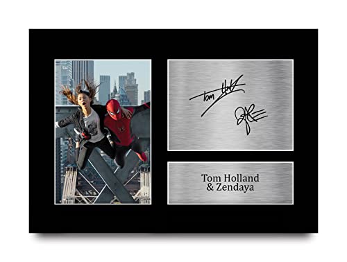 HWC Trading A4 Zendaya & Tom Holland Spider-Man MJ Geschenke Geducktes Signiertes Autogramm Foto für Fans von Film Memorabilien - A4 von HWC Trading
