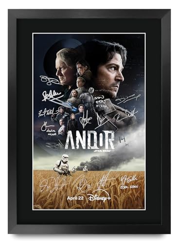 HWC Trading Andor (2022) Diego Luna Geschenke Gedrucktes Signiertes Autogramm Poster für Fans von Fernsehn Memorabilien - A3 Gerahmt von HWC Trading