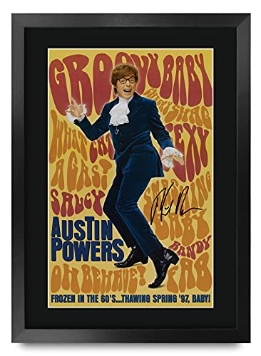 HWC Trading Austin Powers A3 Gerahmte Signiert Gedruckt Autogramme Bild Druck-Fotoanzeige Geschenk Für Mike Myers Filmfans von HWC Trading