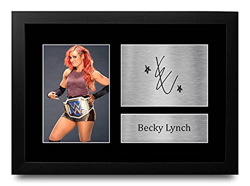 HWC Trading Becky Lynch A4 Gerahmte Signiert Gedruckt Autogramme Bild Druck-Fotoanzeige Geschenk Für Wwe Wrestling-Fans von HWC Trading