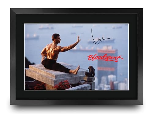 HWC Trading Bloodsport Scene 2 Geschenke Geducktes Signiertes Autogramm Foto für Fans von Film Memorabilien - A3 Gerahmt von HWC Trading