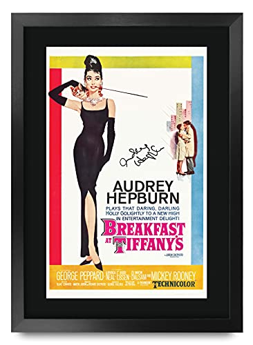 HWC Trading Breakfast At Tiffany'S A3 Gerahmte Signiert Gedruckt Autogramme Bild Druck-Fotoanzeige Geschenk Für Audrey Hepburn Filmfans von HWC Trading