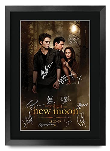 HWC Trading Die Twilight Saga: New Moon The Cast Kristen Stewart Robert Pattinson Geschenke Printed Poster Autogramm Bild für Film-Memorabilia Fans - A3 Eingerahmt von HWC Trading