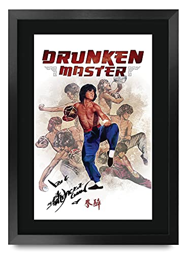 HWC Trading Drunken Master A3 Gerahmte Signiert Gedruckt Autogramme Bild Druck-Fotoanzeige Geschenk Für Jackie Chan Filmfans von HWC Trading