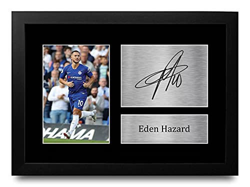 HWC Trading Eden Hazard Geschenk Signed Printed Autogramm Geschenke Foto Memorabilia Display - A4 Eingerahmt von HWC Trading