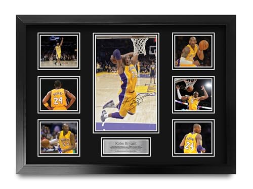 HWC Trading Kobe Bryant Geschenke Gedrucktes Signiertes Autogramm Präsenationsdisplay für Fans von Basketball Memorabilien - A2 Gerahmt von HWC Trading