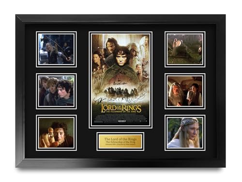 HWC Trading Fellowship of the Ring Lord of the Rings Geschenke Geducktes Signiertes Autogramm Präsentationsdisplay für Fans von Film Memorabilien - A2 Gerahmt von HWC Trading