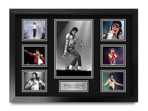 HWC Trading Michael Jackson Geschenke Geducktes Signiertes Autogramm Foto für Fans von Musik Memorabilien - A2 Gerahmt von HWC Trading