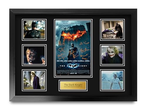 HWC Trading The Dark Knight Geschenke Geducktes Signiertes Autogramm Präsentationsdisplay für Fans von Film Memorabilien - A2 Gerahmt von HWC Trading