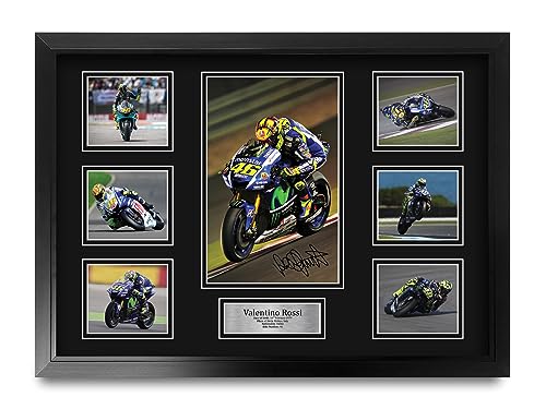 HWC Trading FR A2 Valentino Rossi Geschenke Gedrucktes Signiertes Autogramm Foto für MotoGP Fans - A2 Gerahmt von HWC Trading