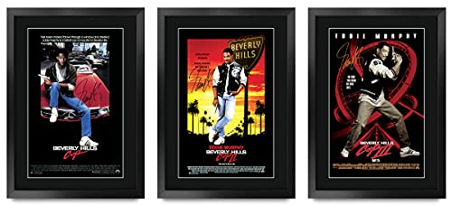 HWC Trading FR A3 Beverly Hills Collection x 3 Eddie Murphy Gifts gedrucktes Poster, signiertes Autogramm, Bild für Film-Fans, A3 gerahmt von HWC Trading