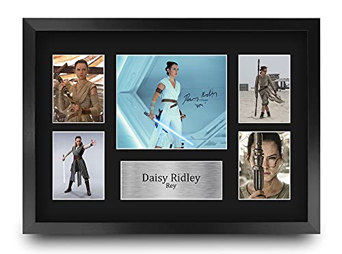 HWC Trading FR A3 Daisy Ridley Star Wars Rey Geschenke Gedruckt, Signiert Autogramm Bild Display Für Film-Erinnerungsstücke-Fans - A3 Eingerahmt von HWC Trading