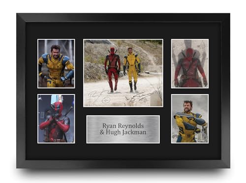 HWC Trading FR A3 Deadpool & Wolverine Reynolds & Jackman Geschenke Geducktes Signiertes Autogramm Präsentationsdisplay für Fans von Film Memorabilien - A3 Gerahmt HWC Trading FR A3 Deadpool & Wolverine Reynolds & Jackman Geschenke Geducktes Signiertes Autogramm Präsentationsdisplay für Fans von Film Memorabilien - A3 Gerahmt von HWC Trading