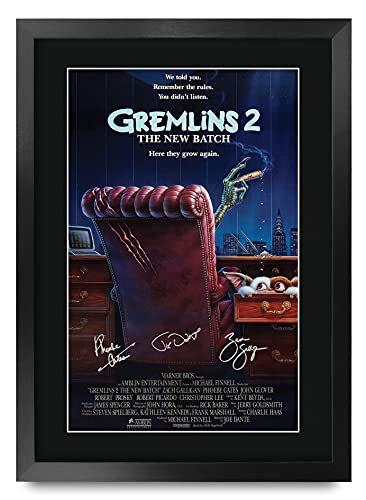 HWC Trading FR A3 Gremlins 2 Zach Galligan Geschenke Geduckter Poster Signiertes Autogramm Foto für Fans von Film Memorabilien - A3 Framed von HWC Trading