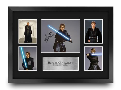 HWC Trading FR A3 Hayden Christensen Star Wars Anakin Skywalker Geschenke Geducktes Signiertes Autogramm Fotodisplay für Fans von Film Memorabilien - A3 Gerahmt von HWC Trading