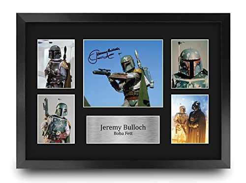 HWC Trading FR A3 Jeremy Bulloch Boba Fett Star Wars Geschenke Geducktes Signiertes Autogramm Fotodisplay Montagedisplay für Fans von Fernsehshows - A3 Gerahmt von HWC Trading