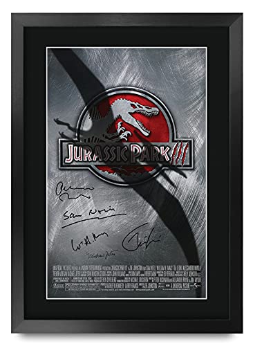 HWC Trading FR A3 Jurassic Park 3 Geschenke gedrucktes Poster signiertes Autogramm Bild für Film-Fans – A3 gerahmt von HWC Trading
