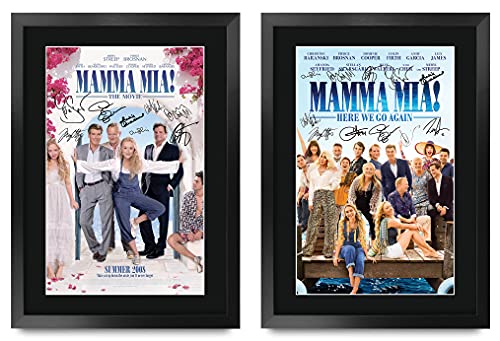 HWC Trading FR A3 Mamma Mia! Filmposter Meryl Streep, Pierce Brosnan Gifts, gedrucktes Poster, signiertes Autogramm, Bild für Film-Fans, A3, gerahmt von HWC Trading