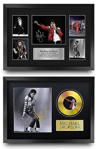 HWC Trading FR A3 Michael Jackson Collection Geschenke Geducktes Signiertes Autogramm Foto für Fans von Musik Memorabilien - A3 Gerahmt von HWC Trading