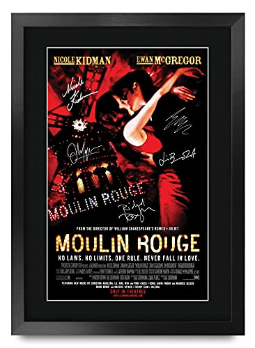 HWC Trading FR A3 Moulin Rouge! Nicole Kidman, Ewan McGregor Geschenke Geduckter Poster Signiertes Autogramm Foto für Fans von Film Memorabilien - A3 Framed von HWC Trading