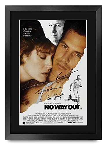 HWC Trading FR A3 No Way Out Kevin Costner, Gene Hackman Gifts gedrucktes Poster, signiertes Autogramm, Bild für Film-Fans, gerahmt, A3 von HWC Trading