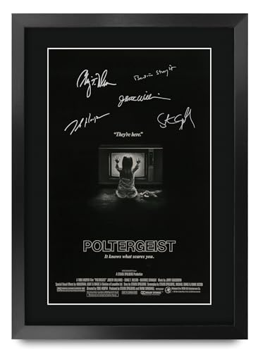 HWC Trading FR A3 Poltergeist (1982) Geschenke Geduckter Poster Signiertes Autogramm Foto für Fans von Film Memorabilien - A3 Gerahmt von HWC Trading