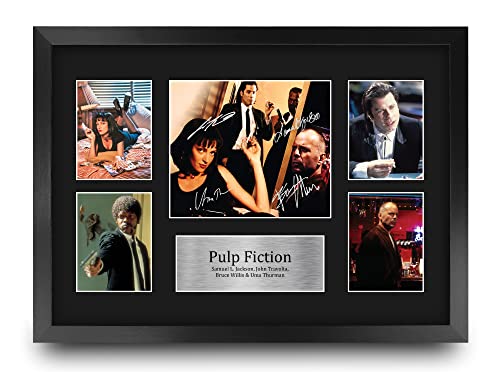 HWC Trading FR A3 Pulp Fiction Geschenke Geducktes Signiertes Autogramm Präsentationsdisplay für Fans von Film Memorabilien - A3 Gerahmt von HWC Trading