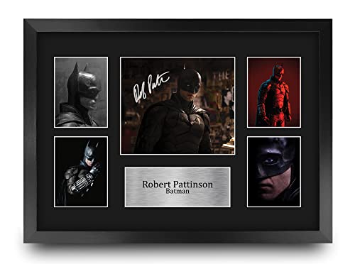 HWC Trading FR A3 Robert Pattinson Batman Joker Geschenke Geducktes Signiertes Autogramm Fotodisplay für Fans von Film Memorabilien - A3 Gerahmt von HWC Trading