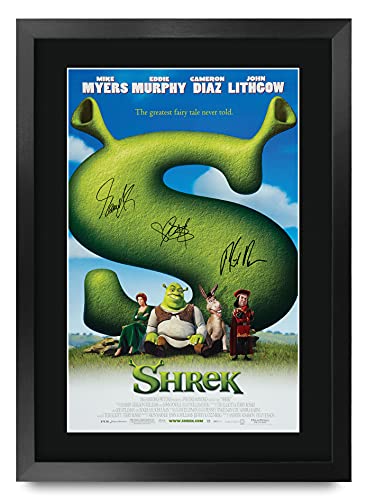 HWC Trading FR A3 Shrek 1 Geschenke Geduckter Poster Signiertes Autogramm Foto für Fans von Film Memorabilien - A3 Framed von HWC Trading