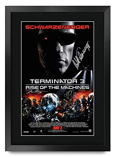 HWC Trading FR A3 Terminator 3 Rise of the Machines Schwarzenegger Gifts gedrucktes Poster signiertes Autogramm für Film-Fans – A3 gerahmt von HWC Trading