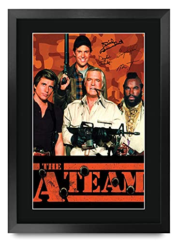 HWC Trading FR A3 The A-Team George Peppard, Mr T Gifts gedrucktes Autogramm Poster für TV-Fans – A3 gerahmt… von HWC Trading