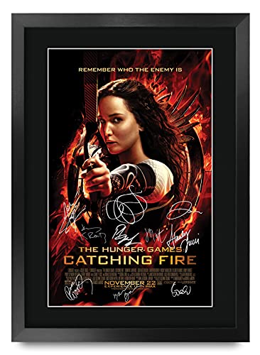 HWC Trading FR A3 The Hunger Games 2 Catching Fire Jennifer Lawrence Gifts Poster, signiert, Autogramm, Bild für Film-Memorabilia-Fans – A3 gerahmt von HWC Trading