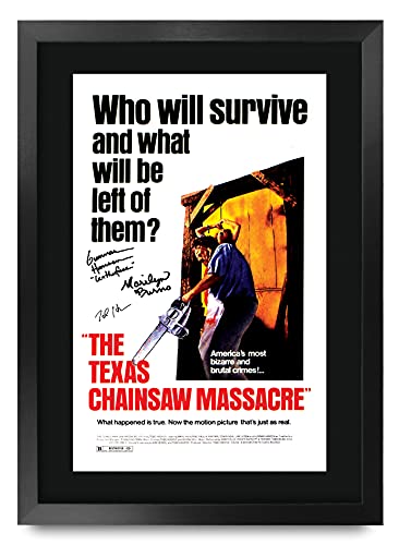 HWC Trading FR A3 The Texas Chainsaw Massacre Gifts Gedrucktes Poster, signiertes Autogramm, Bild für Film-Fans, A3 gerahmt von HWC Trading