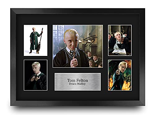 HWC Trading FR A3 Tom Felton Harry Potter Draco Malfoy Geschenke Gedruckt, Signiert Autogramm Bild Display Für Film-Erinnerungsstücke-Fans - A3 Eingerahmt von HWC Trading