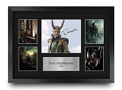 HWC Trading FR A3 Tom Hiddleston Loki Avengers Geschenke Gedruckt, Signiert Autogramm Bild Display Für Film-Erinnerungsstücke-Fans - A3 Eingerahmt von HWC Trading